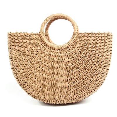 China Simple Style Raffia Straw Basket Bag Woven Handbag Summer Beach Bags for sale