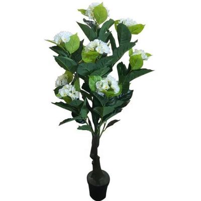 China Indoor Hydrangea Tree Decoration 120CM Flower Tall Bonsai Tree Wholesale Artificial Flower Tree for sale