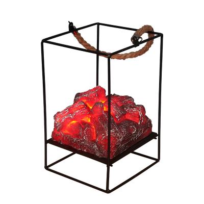 China Home Decorative Imitation Charcoal Flame Flame LED Lamp Iron Decorations For Christmas And Halloween for sale