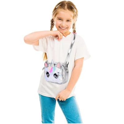 China Travel/School/Sport/Outdoor Flip Reversible Kids Toss Cross Body Bag Fashion Cute Kids PU Leather Cross Mini Sequin Unicorn Shoulder Bags - Body Bag for sale