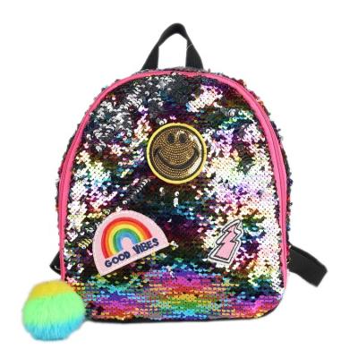 China New Korean Version RFID Colorful Women's Backpack Street Fashion Trend Patches Bag Mini Sequin Backpack for sale