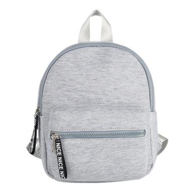 China High Quality School Anti-theft Mini Backpacks Gray Polyester Women Girl Outdoor Simple Design Zipper Backpack for sale