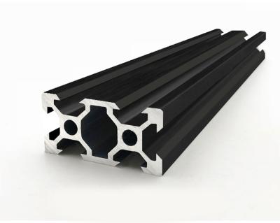 China Robot Fence Shanghai Factory Custom 2030 4040 4080 Black Anodized Aluminum Extrusion 6063 T Slot Profiles for sale