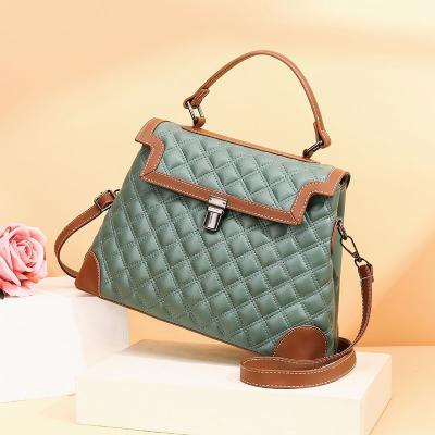 China 2022 New Fashion Messenger Bag Stitching Ladies Vintage Handbags Shoulder Handbag For Woman for sale