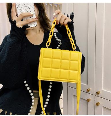 China Fashion Simple Recess Lady Bags Small Square Bag Matte Chain Luxury Handbags For Women for sale