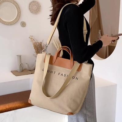 China Wholesale Fashion Shoulder Casual Women's Tote Bag Canvas Crossbody Big Ladies Handbags for sale