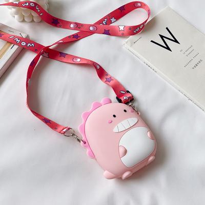 China Fashion Lovely Mini Dinosaur Pattern Kids Cute Coin Purse Cartoon Silicon Cross - Body Babies Bag for sale