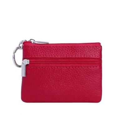 China 2020 NATIONAL Coin Purse Lady Small Mini Genuine Cow Leather Zipper Genuine Leather Bag Custom Main Wallet for sale