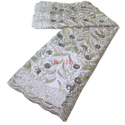 China Other Color Beaded Shirt Lace Border Fabric Mesh Fabric Lace Fabric Durable Bridal Mesh Lace Fabric Wedding Dress for sale