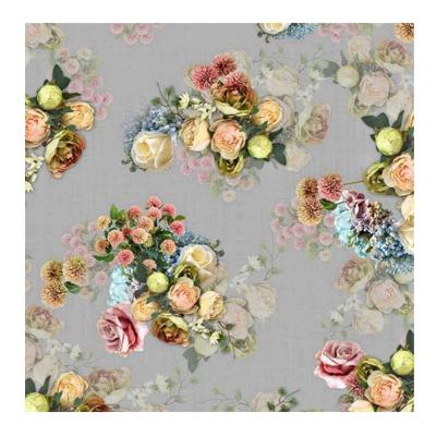 China 75D Polyester Crepe Chiffon Breathable Soft Customized Flower Design Styles Digital Printing For Lady Summer Dress Fabric for sale