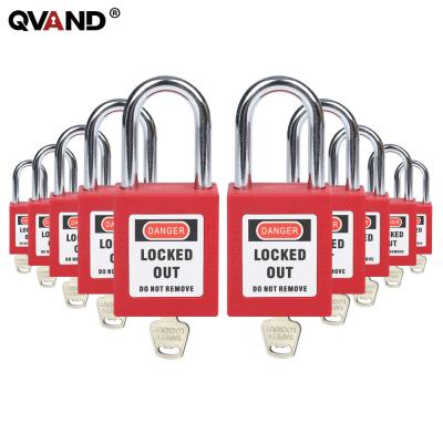 China Industrial Security Shackle LOTO Padlock Durable Steel Security Padlocks, Red Padlock, 1 Keys Per Lock for sale