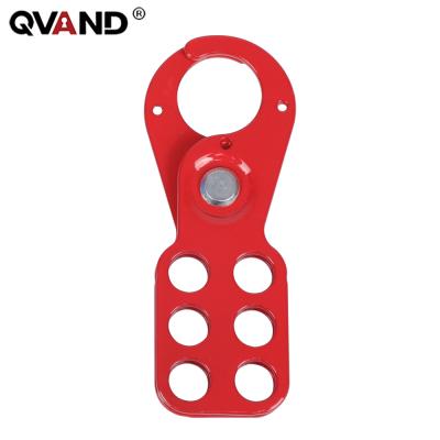 China Durable Red 6 25mm Holes Economical Steel Lockout Hasp With Hook for sale