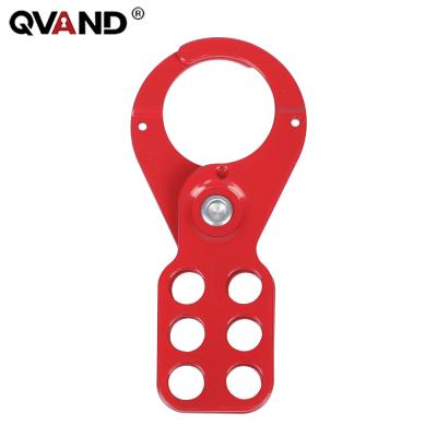 China Durable Red 6 38mm Holes Economical Steel Lockout Hasp With Hook for sale