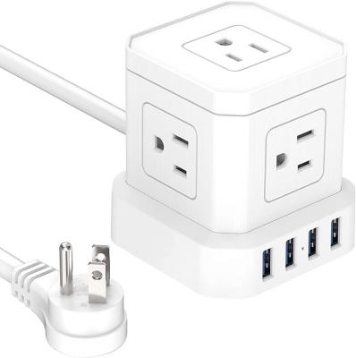 China Pure White USB American Portable Socket Power Strips Residential/Multi-Purpose Commercial Cube USA Standard Mini Rubik Outdoor for sale