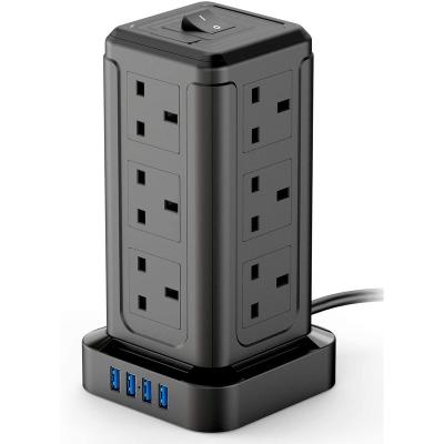 China Cost-effective Residential / Multi-Purpose Saudi Arabia Tower Power Extension Socket Outlet UK Electric Smart Charging Socket With USB Ports for sale