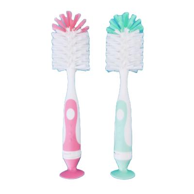 China Nylon Cup Baby Cleaning Viable Factory Wholesale Rotating Nipple Brush Feeding Bottle Brush for sale