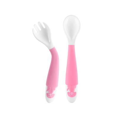 China Wholesale BPA Free Baby Feeding Administer Flexible Edible Grade PP Spoon Baby Fork And Spoon Set for sale