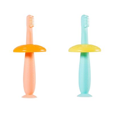 China Full Silicone Collapsible Kids Baby Safety Partition Toothbrush Infant Oral Care Training Tools for sale