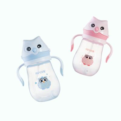 China 300ml BPA Free Popular Cartoon Cat PP Learn Drinking Cup Kids Straws Shaping Cup for sale