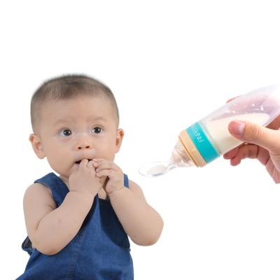 China BPA Free Food Grade Baby Products Extruded Stick Soft Silicone Bottle Feeder Baby Spoon for sale