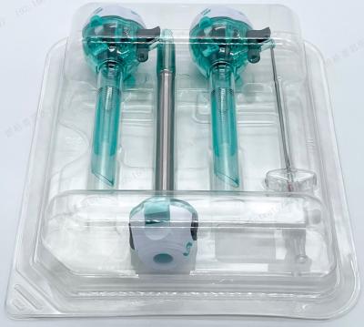 China Disposable Optical Trocar Kit 12mm Laparoscopic Trocar Kit with Veress and Pouch for sale