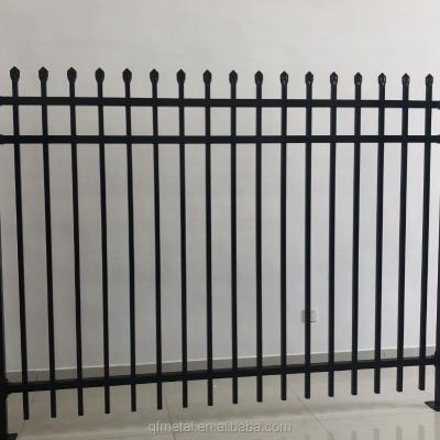 China Easily assembled wide range of color fence pickets straight across the top extending above the top rail galvanized steel fence for sale