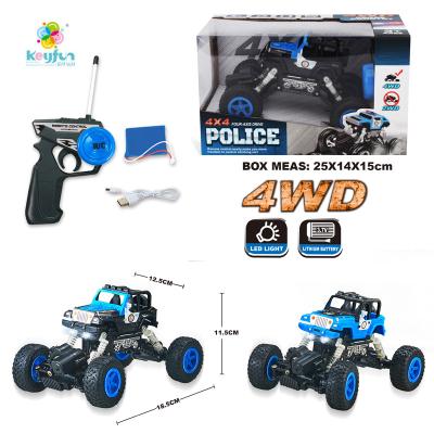 China Toy New Design High Quality Radio Control 1:22 4WD Jeep Police Car RC Car With Lights And USB For Kids H121259 for sale