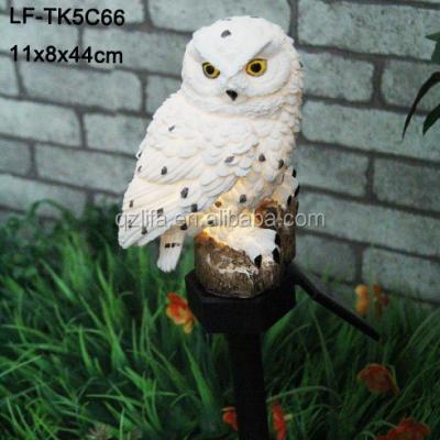 China Wholesale Resin Owl Decoration Solar Light, Resin Stake Lighting Products Garden White Owl for sale