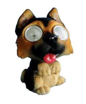 China Europe decoration and gift cute resin statues animal dog, luminous eye and garden decor outdoor animal statues figurines for sale