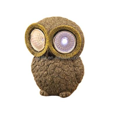 China Europe Garden and Outdoor Animal Figure Lights, Solar Powered Garden Ornament Owl with Eye Light from Quanzhou Resin Crafts Factory for sale