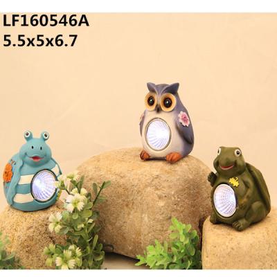 China Europe Projector Resin Garden Crafts Smart Mini Owl, Small Decoration Solar Turtle Animal Figurine for sale