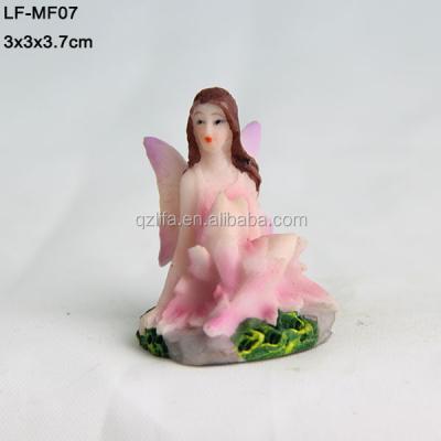 China 2017 Europe home decor wholesale or miniature cute sculpture color garden supplies polyresin flower fairies figurines decor for sale