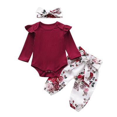 China Clothes Sets New Autumn Winter Hot Sale Baby Infant Toddlers Long Sleeve Romper Pants Set for sale