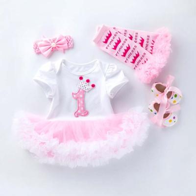 China Customized 2021 Summer Chiffon Tutu Dress Baby Birthday Clothes Antibacterial for sale