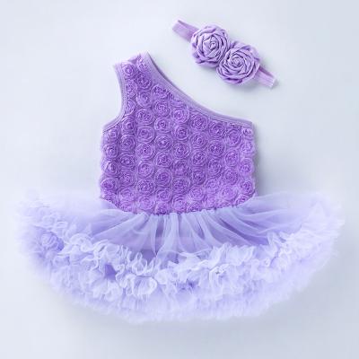 China Valentine's Day 0-2Y Breathable Tutu Child Puffy Dress With Headband Set Baby Tulle Dress for sale