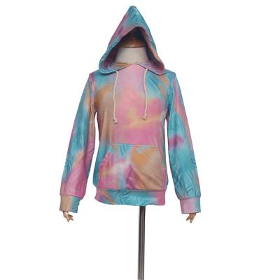 China 2020 New Autumn Fashionable Breathable Style Long Sleeve Girls Elastic Pullover Tops Kids Tie Dye Hoodie for sale