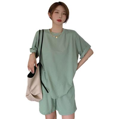 China Summer Solid Color Version Ventilation Polyester Fiber Soft Korean Suit QUICK DRY Miss Women's Clothing Soft Soft Korean Suit for sale