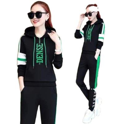 China 2021 spring anti-pilling sportswear women's casual set and two-piece set new autumn long sleeve loose Korean hooded sweater sportswear for sale