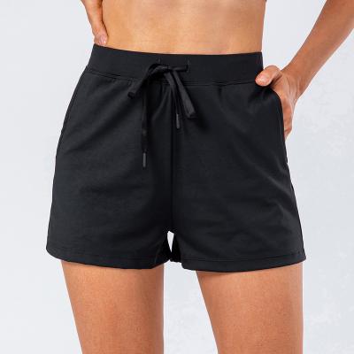 China BESTEX Breathable With Drawstring Side Pocket Yoga Casual Running Rise Shorts for sale