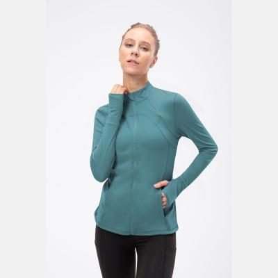 China Breathable Fitness Yoga Clothes Sexy Sports Running Jacket With Zipper Long Sleeve Quick Dry Women's Yoga Clothes for sale