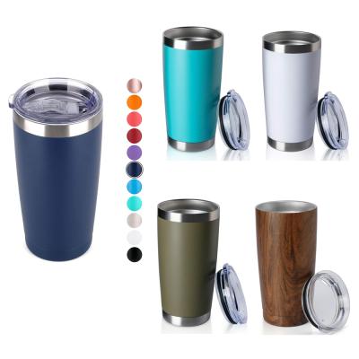 China Disposable Custom Double Wall Vacuum Insulated 20 Oz Stainless Steel Tumbler Cups With Lid Straw for sale