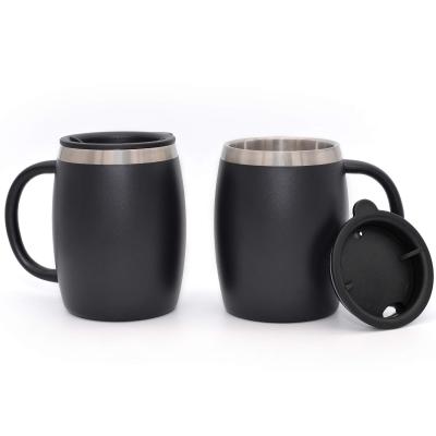 China Stainless Steel Double Wall Disposable Coffee Mug Drink Straight With Lid for sale