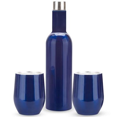 China Disposable Stainless Steel Matching Tumbler Wine Bottle Sets Wine Tumbler Cups Stainless Steel Bottle Red Wine Cup for sale