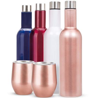 China Customized Double Walled Insulated Cup 12oz Stainless Steel Wine Glass Travel Modern Thermal Bottle Gift Disposable With Straw And Lid for sale