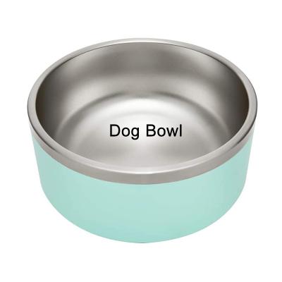 China Sustainable Wholesale Custom Powdered Coated Stainless Steel Pet Feeding 64 Ounce Bowldog Deep Bowls For Dog for sale