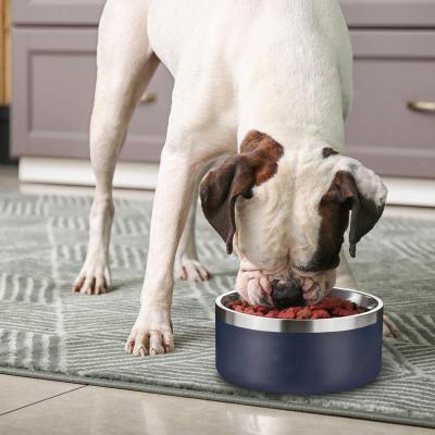 China Sustainable Wholesale Custom Food Water Feeder Pet Products Stainless Steel 64 oz Double Wall Metal Cat Dog Bowls for sale