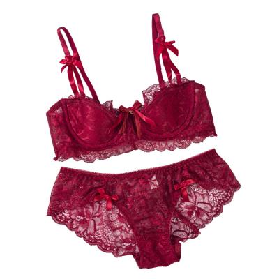 China Japanese soft QUICK DRY lace ultra-thin temptation underwear girl small breasts gathered ladies bra set for sale