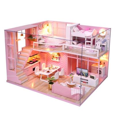 China Educational Toy Kids Toy 3D Puzzle Assembly Model DIY Handmade Hut House Funny Educational Toys For Girl for sale