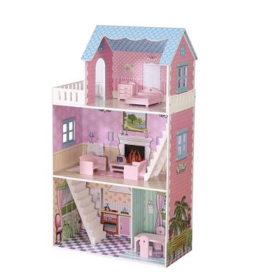 China 2020 Wooden High Quality Best Selling Lovely Toys Wooden Furniture Kids Doll Dream House for sale