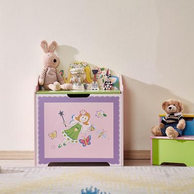 China Modern Solid Wood Storage Boxes Kids Doll Rooms Boxed Storage Trolley for sale